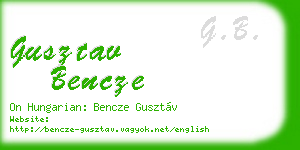 gusztav bencze business card