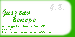 gusztav bencze business card